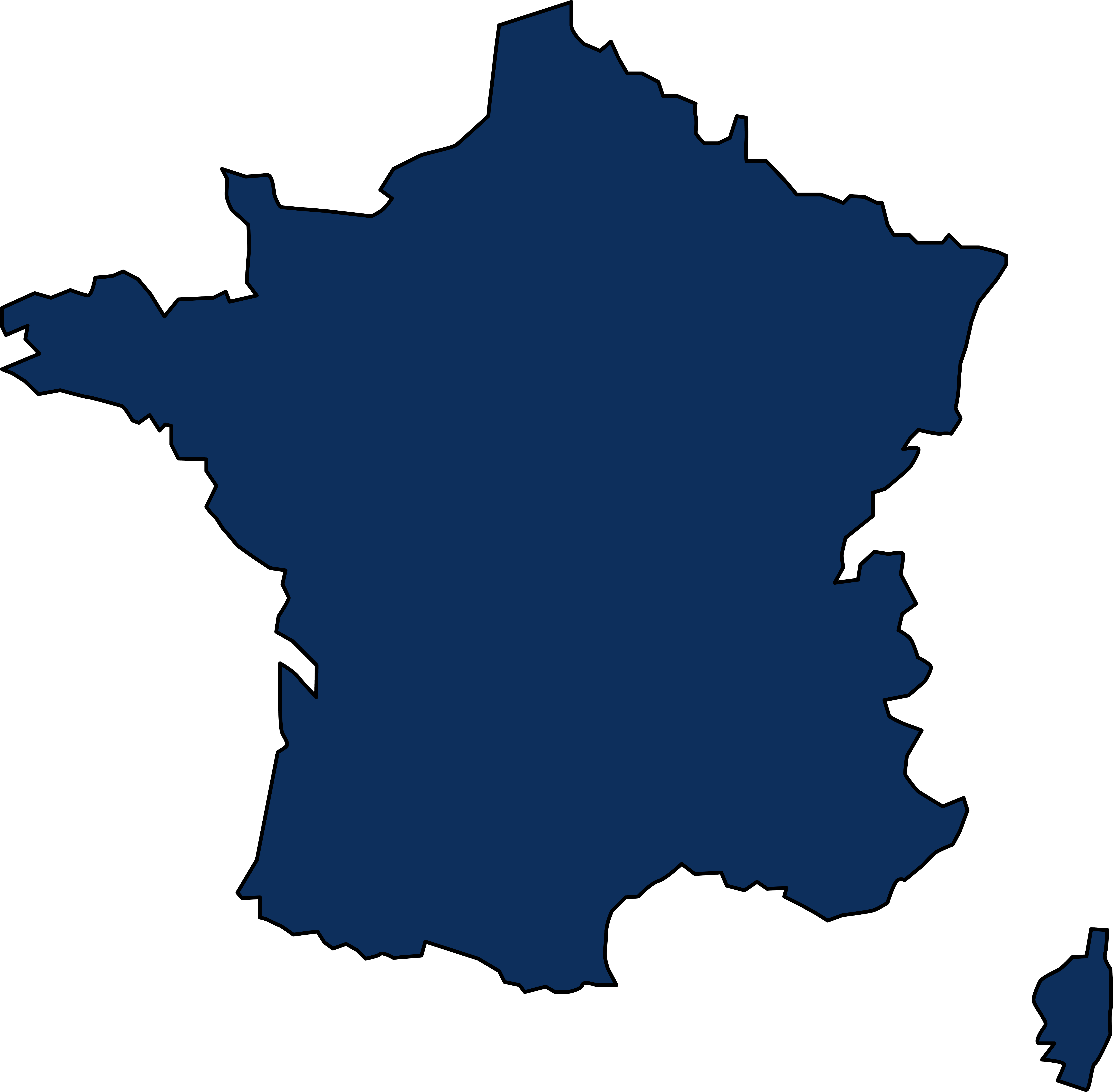 Carte de la France ainsi que de la Corse